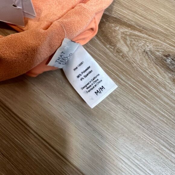 L SPACE Pastel Orange Terry Fabric 2 Piece Swimsuit Size Medium - Picture 7 of 9